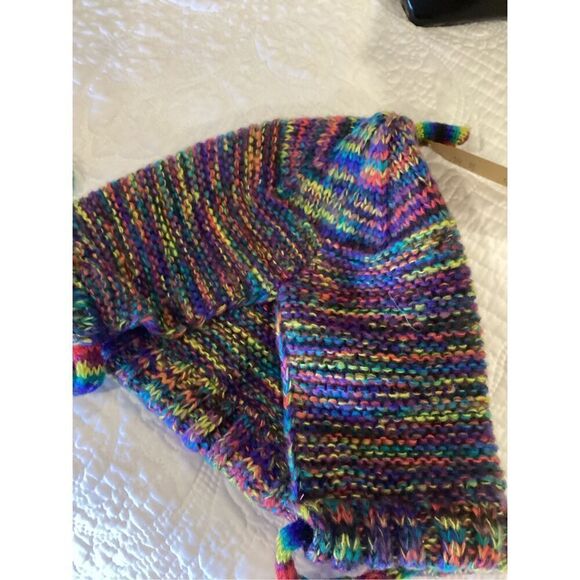 Multi Stripe Beanie With Ties - Picture 6 of 7